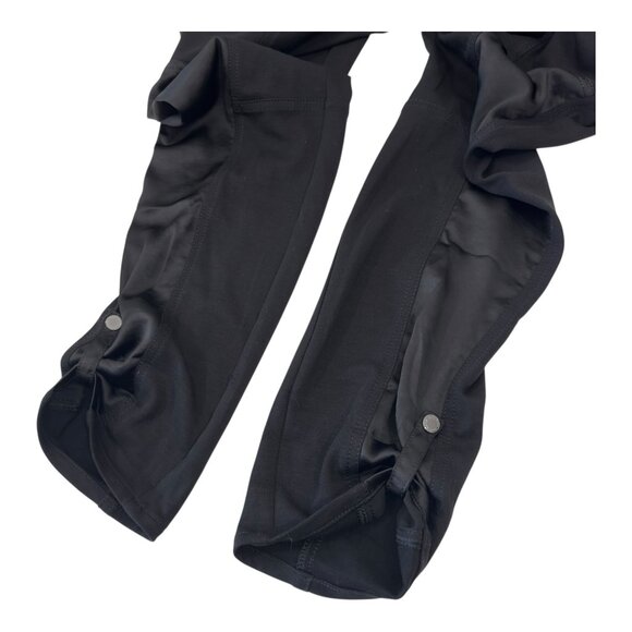 WHITE HOUSE BLACK MARKET Womens Black Satin Patchwork The Straight Crop Pants 6L - Picture 12 of 16